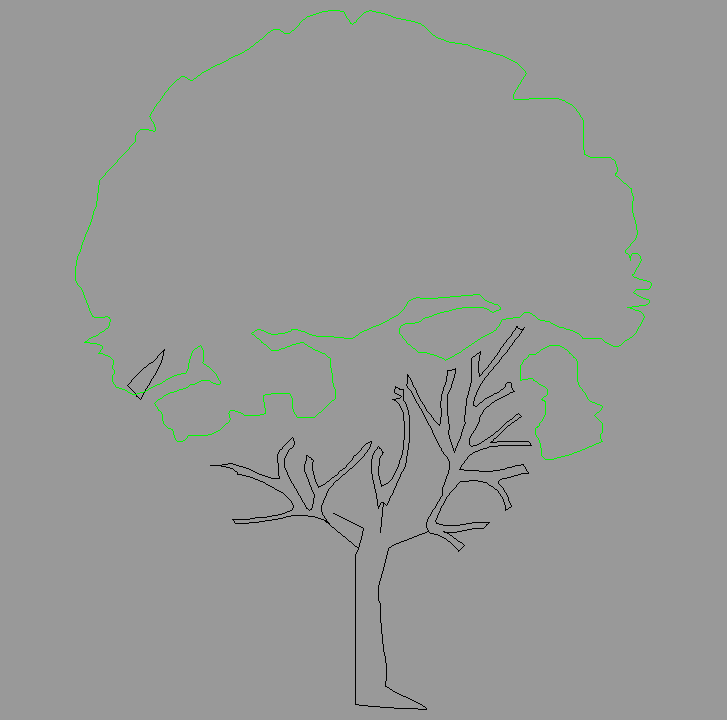 Bloque Autocad Vista de Árbol Color 10 en Alzado